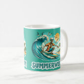 Surfen Skeleton Summerween Beach Vibes Kaffeetasse (VorderseiteRechts)