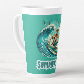 Surfen Skeleton Summerween Beach Vibes Milchtasse (Linke Ecke)