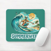 Surfen Skeleton Summerween Beach Vibes Mousepad (Mit Mouse)