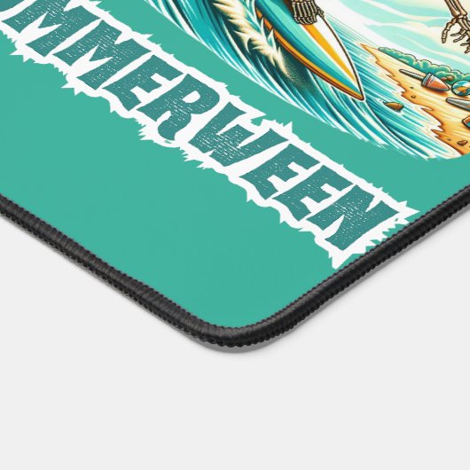 Surfen Skeleton Summerween Beach Vibes Schreibtischunterlage (Ecke)