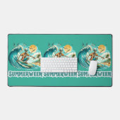 Surfen Skeleton Summerween Beach Vibes Schreibtischunterlage (Tastatur & Maus)
