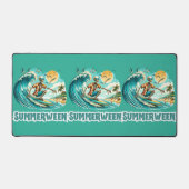 Surfen Skeleton Summerween Beach Vibes Schreibtischunterlage (Vorderseite)