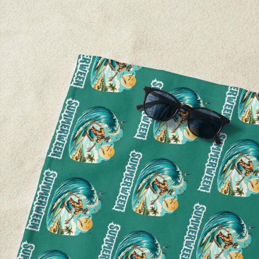 Surfen Skeleton Summerween Beach Vibes Strandtuch (Beispiel)