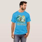 Surfen Skeleton Summerween Beach Vibes T-Shirt (Vorne ganz)