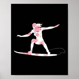 Surfen Sommer - Surfer Strandliebhaber Coole Flora Poster