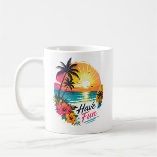 Surfen, Sonne & Palmen – Tropische Sommer Stimmung Kaffeetasse