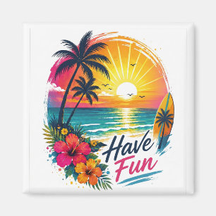 Surfen, Sonne & Palmen – Tropische Sommer-Vibes Magnet
