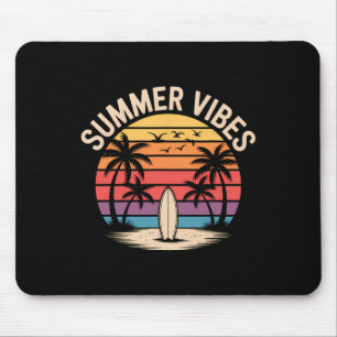 Surfen Sonnenuntergang Sommer Stimmung Retro Stran Mousepad