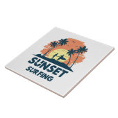 Surfen - Sonnenuntergang Surfen Fliese (Seite)