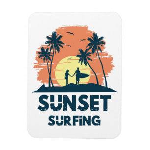 Surfen -Sonnenuntergang Surfen  Magnet