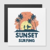 Surfen - Sonnenuntergang Surfen Magnetkarte (Vorne/Hinten)