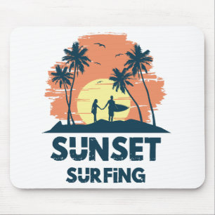 Surfen - Sonnenuntergang Surfen Mousepad