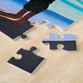 Surfen Stehend am Strand bei Sonnenuntergang Puzzle (Seite)