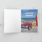 Surfen/Strand/Ozean-Geburtstag Karte (Innenseite)