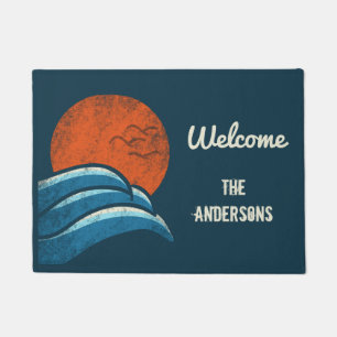 Surfen Strand Vintage Retro Personalisiert Fußmatte