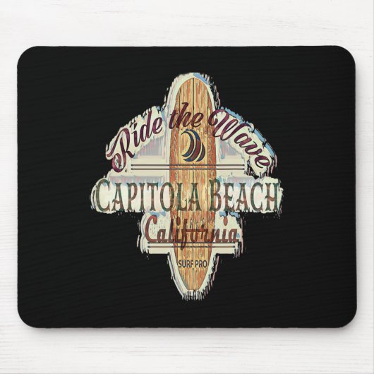 Surfen, Surfboard, Distressed Longboard Capitola Mousepad (Vorne)