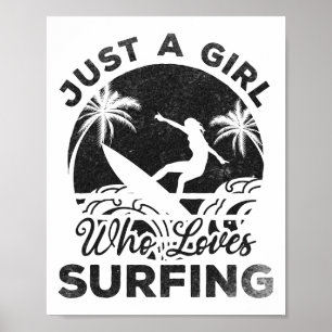 Surfen Surfboard Surfer - Nur Ein Mädchen Das S Li Poster