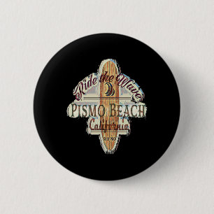 Surfen, Surfbrett, Surfer Pismo Beach, Kalifornien Button