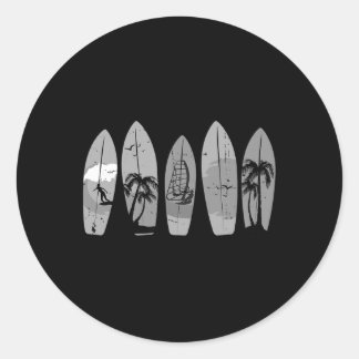 Surfen Surfbrett Vintage Clic Retro Surfboarder S Runder Aufkleber