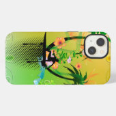 Surfen, Surfen mit Pflaume iPhone Hülle (Rückseite (Horizontal))