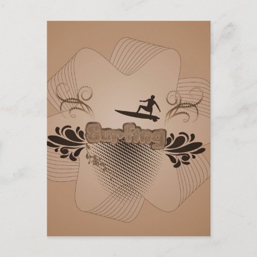 Surfen, Surfen Postkarte (Vorderseite)