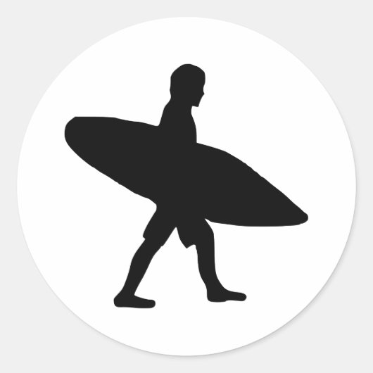 Surfen - Surfer Runder Aufkleber (Vorderseite)