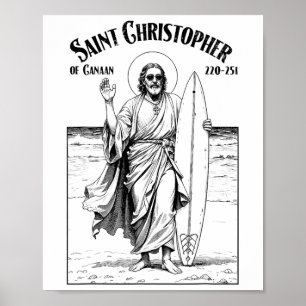 Surfen Surfer Schutzpatron Christoph Surfer Su Poster