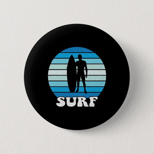 Surfen Surfer Surfstrand Coole Retro Vintage-Ferie Button (Vorderseite)