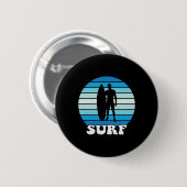 Surfen Surfer Surfstrand Coole Retro Vintage-Ferie Button (Vorne & Hinten)