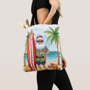 Surfen Surfer Weihnachtsmann Weihnachtsfeier Tasche