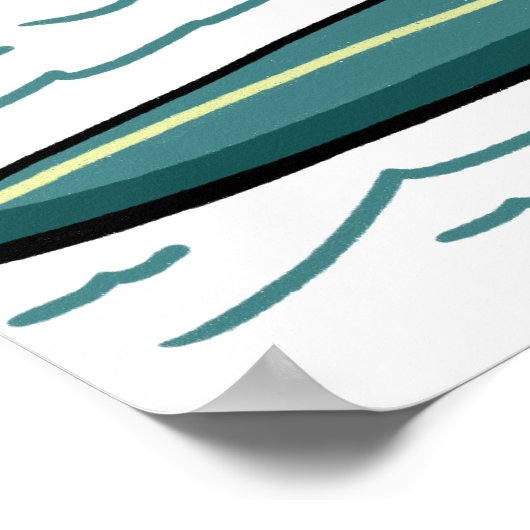 Surfen Tabby Cat Spaß Cooles Kinderzimmer Kinder S Poster (Ecke)