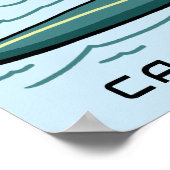 SURFEN Tabby Katze Funny Niedlicher INDIVIDUELLE N Poster (Ecke)