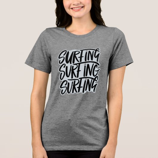 Surfen Tri-Blend Shirt (Vorderseite)