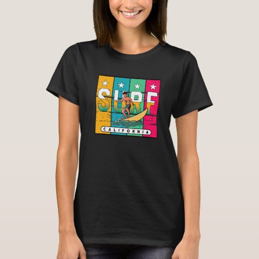 Surfen Typ Cali Beaches Surf T-Shirt (Vorderseite)