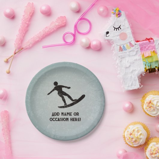 Surfen Typ reiten Welle - Ihr Text auf maskuline Pappteller (Party)