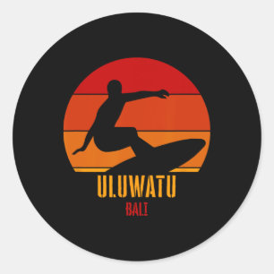 Surfen Uluwatu Li, indonesischer Surfer  Runder Aufkleber