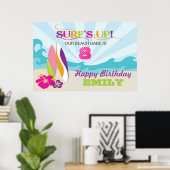 Surfen und Beach Themed Geburtstagsbanner Poster (Heimbüro)