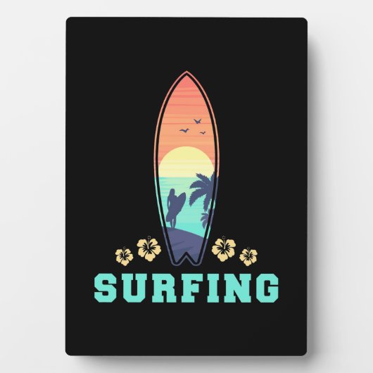 Surfen und Blume Fotoplatte (Vorderseite)