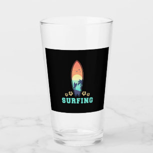 Surfen und Blume Glas