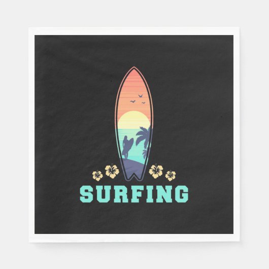 Surfen und Blume Serviette (Vorderseite)