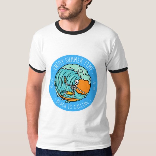 Surfen und Sommer T-Shirt (Vorderseite)