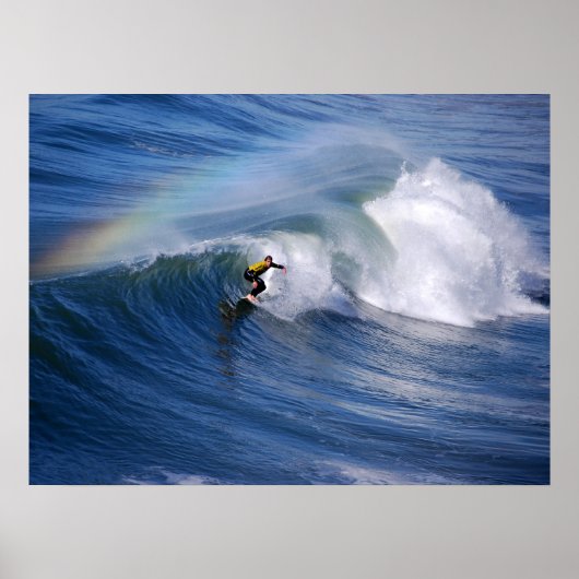 Surfen unter einem Regenbogen 24 x 18 Print Poster (Vorne)