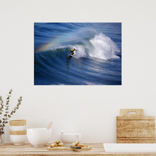 Surfen unter einem Regenbogen Poster (Küche)
