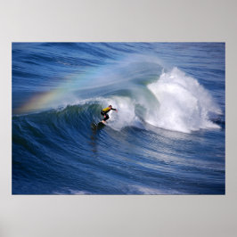 Surfen unter einem Regenbogen Poster