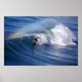 Surfen unter einem Regenbogen Poster