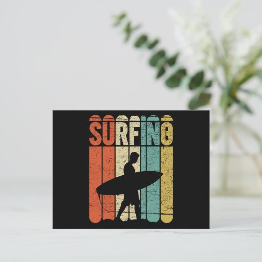 Surfen Vintag Postkarte (Stehend Vorderseite)