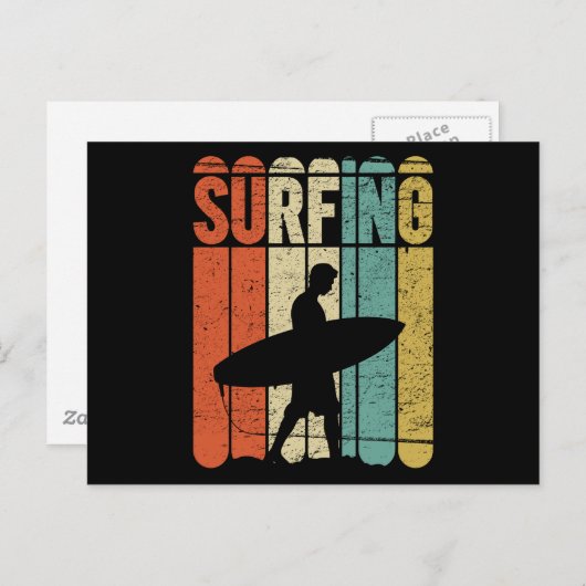 Surfen Vintag Postkarte (Vorne/Hinten)