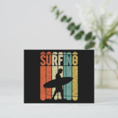 Surfen Vintage Postkarte (Stehend Vorderseite)