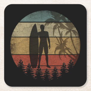 SURFEN VINTAGE RECHTECKIGER PAPPUNTERSETZER