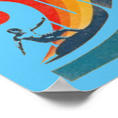 Surfen, Vintages Surfposter, Surfmauer Art Poster (Ecke)